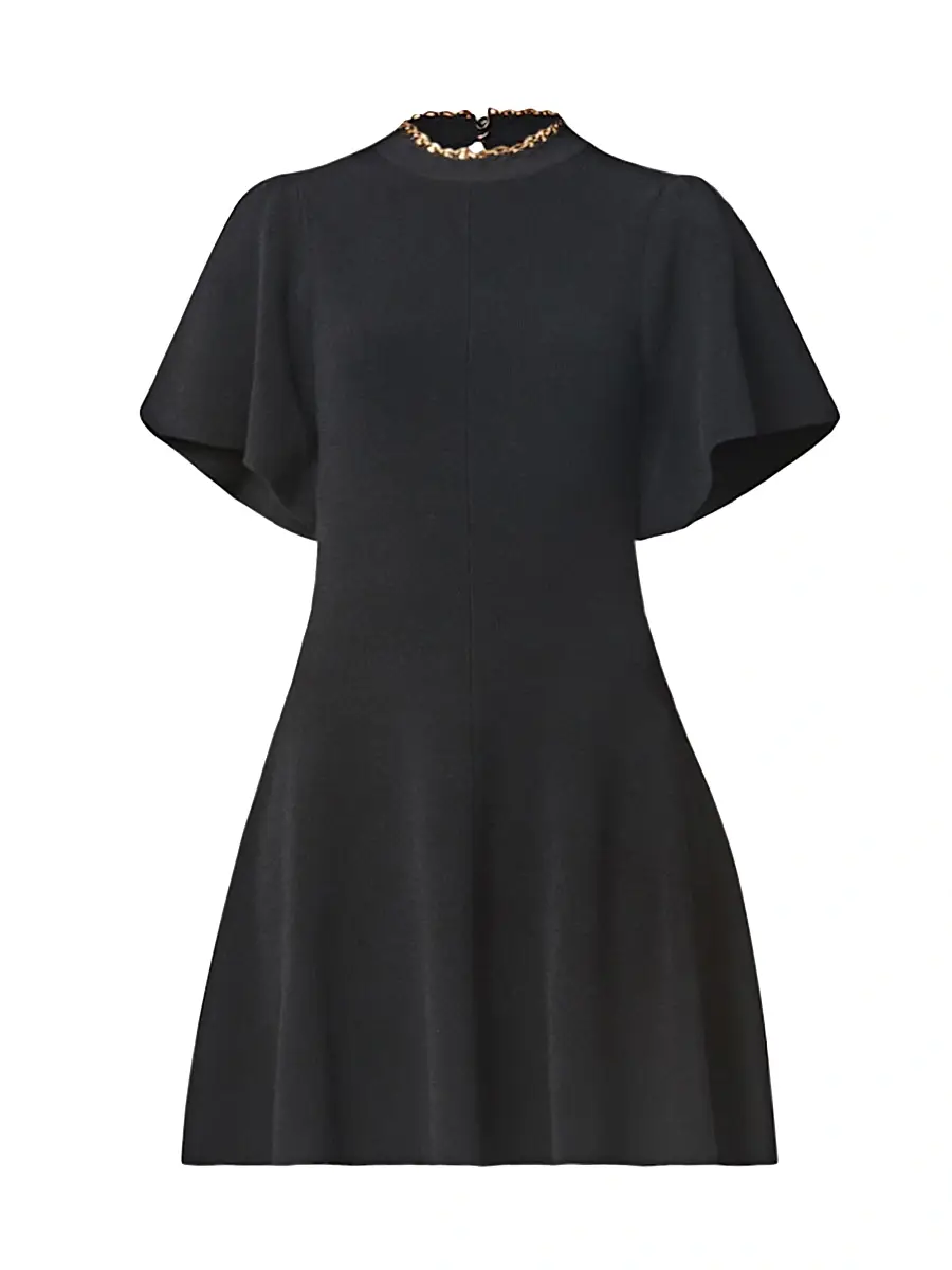 Shoshanna Women's Aura Chainlink Minidress - Jet | Image 1 Shoshanna Women's Aura Chainlink Minidress - Jet | Image 1