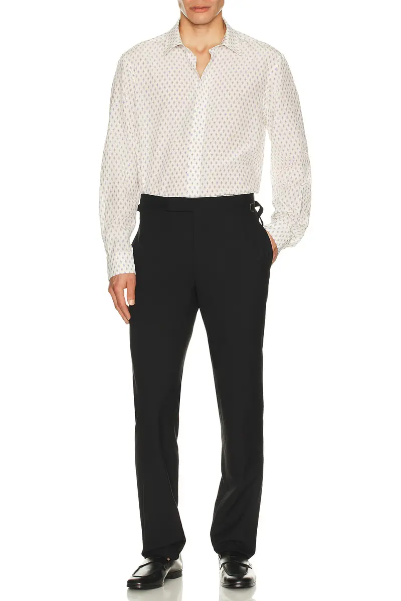 Tom Ford Crepe De Chine Diamond Print Fluid Fit Shirt | Thumbnail 3 Tom Ford Crepe De Chine Diamond Print Fluid Fit Shirt | Thumbnail 3