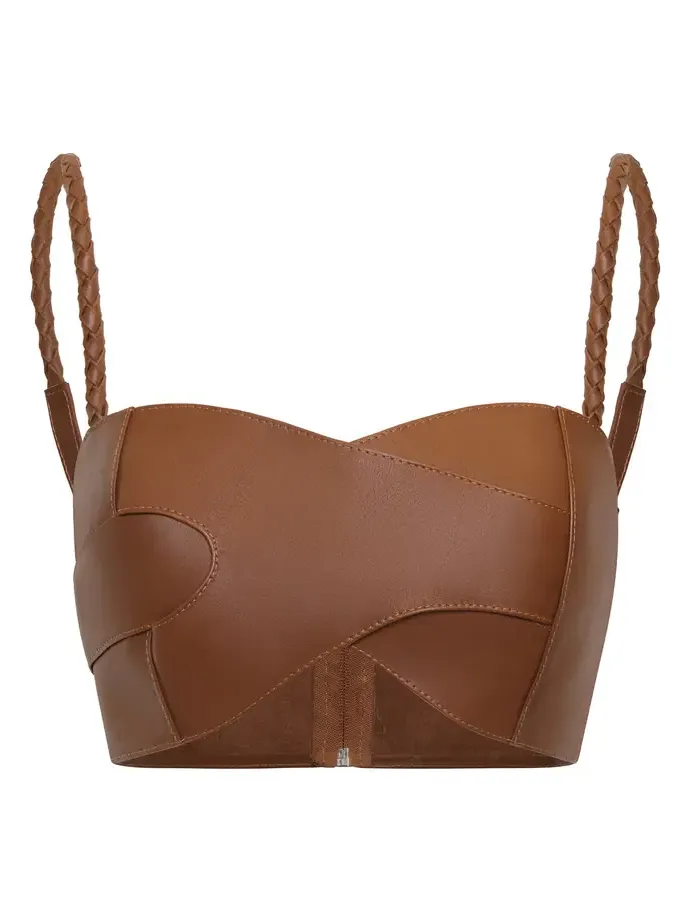 Artesana Cropped Leather Top Artesana Cropped Leather Top