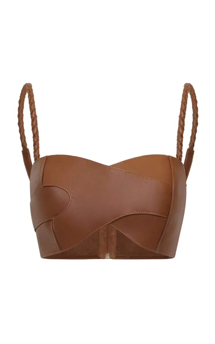 ANDRES OTALORA Artesana Cropped Leather Top