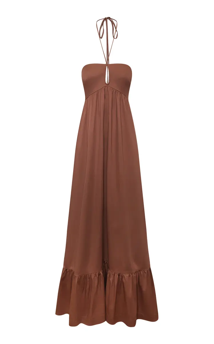 ANDRES OTALORA La Cocoa Strapless Cotton Maxi Dress