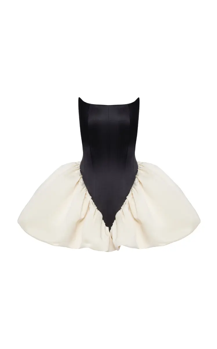 BALYKINA Violet Cady-Satin Bubble Mini Dress | Thumbnail 4