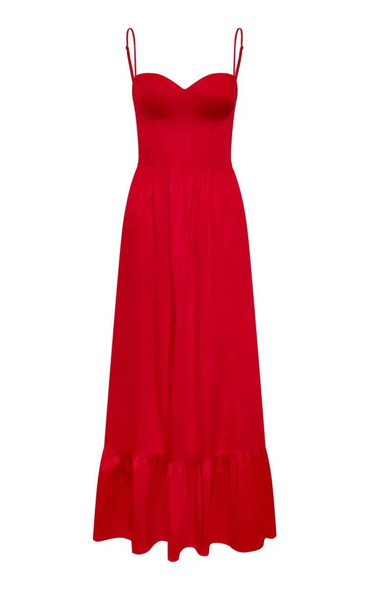 ANDRES OTALORA Conocerte Bustier Cotton Maxi Dress