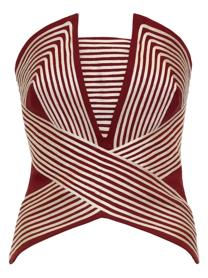 ANDRES OTALORA Sombra Clara Embroidered Top