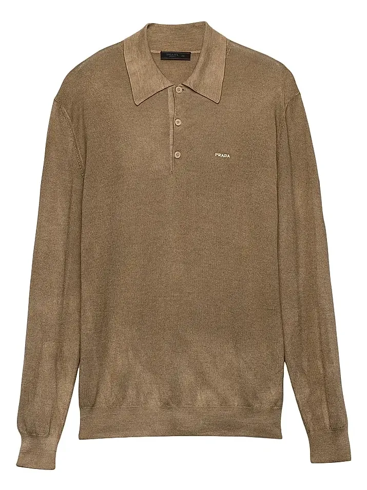 Men's Wool and Silk Polo Sweater Men's Wool and Silk Polo Sweater