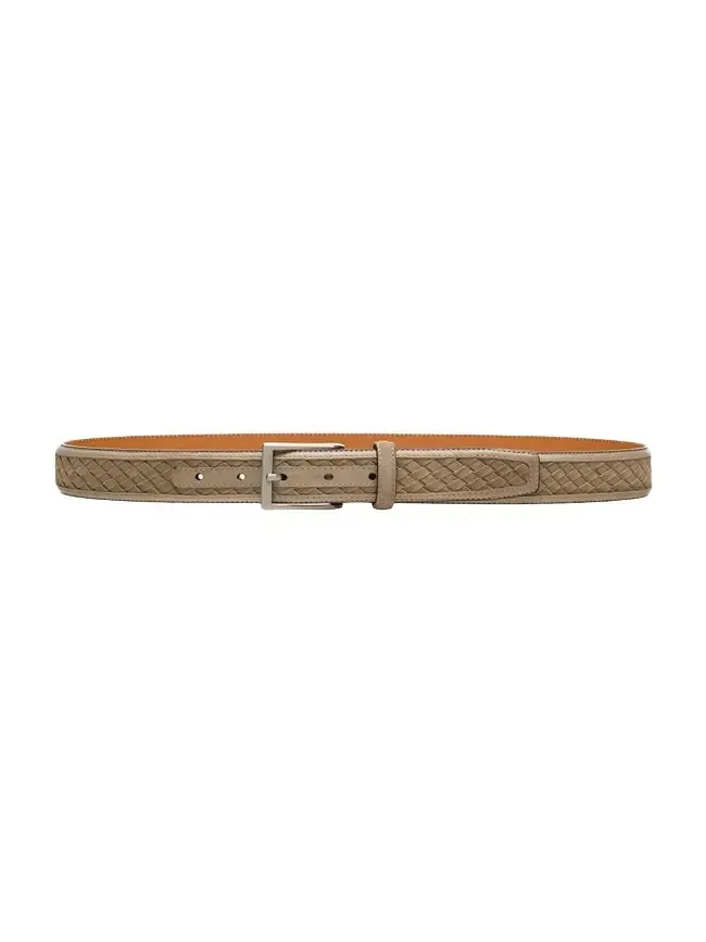 Bergdorf Goodman Men's Tela Woven Suede and Leather Belt