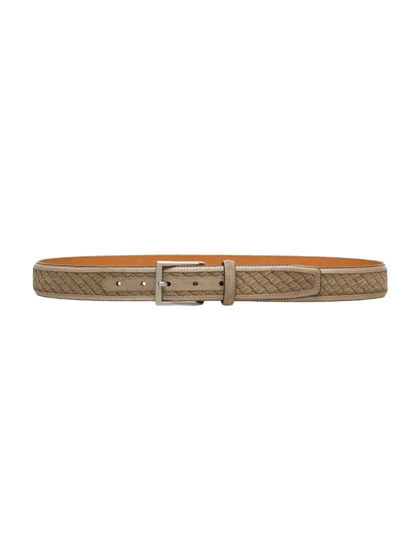 Bergdorf Goodman Men's Tela Woven Suede and Leather Belt