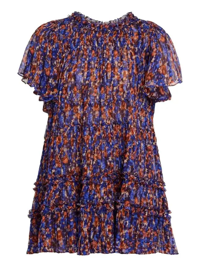 Ryla Floral Silk Chiffon Mini Dress