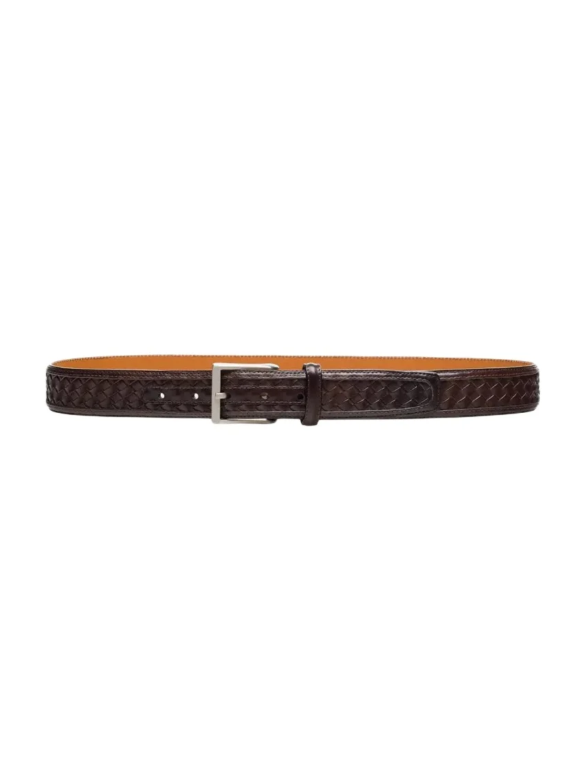 Bergdorf Goodman Men's Tela Woven Suede and Leather Belt