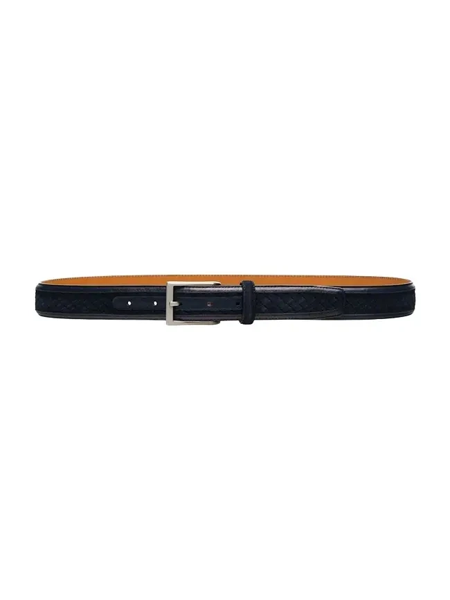 Bergdorf Goodman Men's Tela Woven Suede and Leather Belt