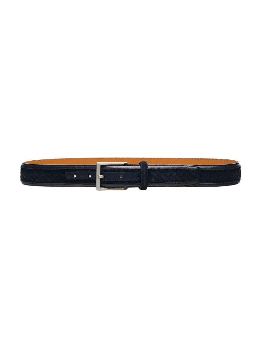 Bergdorf Goodman Men's Tela Woven Suede and Leather Belt