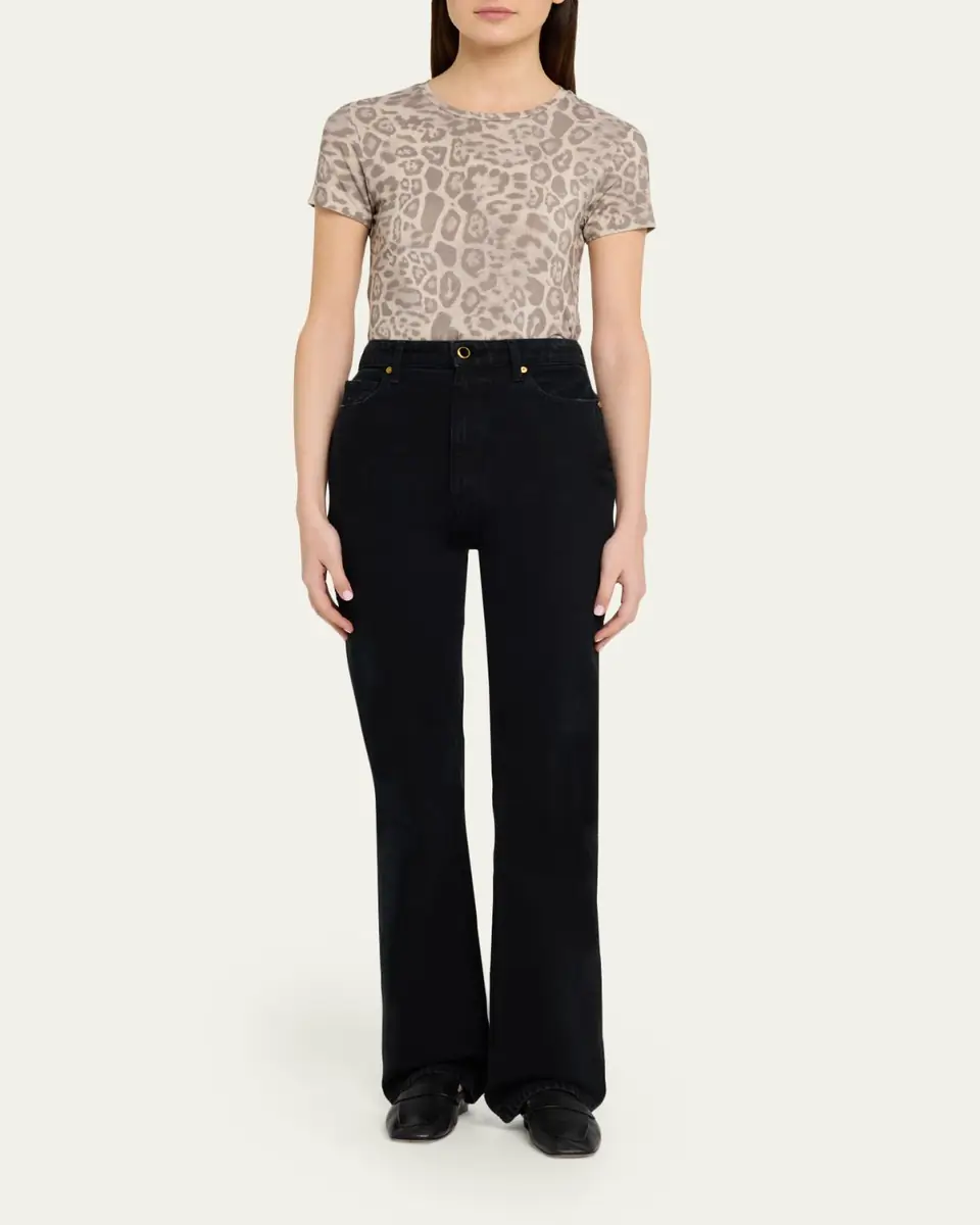 L'Agence Ressi Short-Sleeve Leopard Tee | Thumbnail 2 L'Agence Ressi Short-Sleeve Leopard Tee | Thumbnail 2