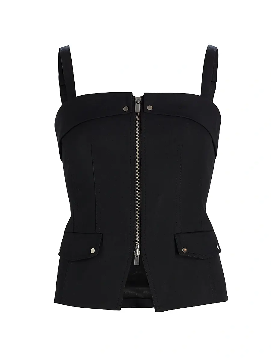 Toccin Women's Jayden Zip-Front Moto Top