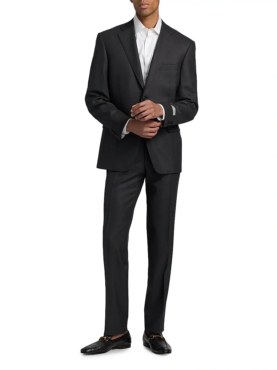 Canali Men's Siena Birdseye Wool Suit | Thumbnail 2 Canali Men's Siena Birdseye Wool Suit | Thumbnail 2