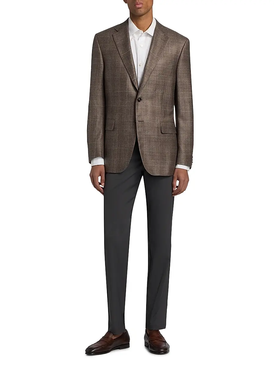 Canali Men's Siena Tonal Plaid Silk-Cashmere Sport Coat | Thumbnail 2 Canali Men's Siena Tonal Plaid Silk-Cashmere Sport Coat | Thumbnail 2