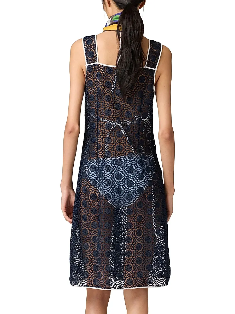 Miu Miu Women's Macrame Dress - Blue | Thumbnail 3 Miu Miu Women's Macrame Dress - Blue | Thumbnail 3