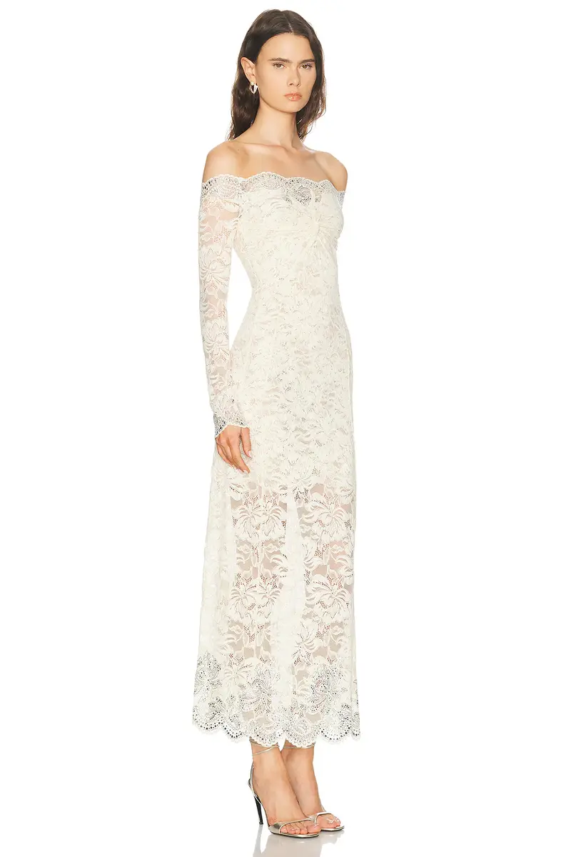 Rabanne Studded Off Shoulder Maxi Dress | Thumbnail 2 Rabanne Studded Off Shoulder Maxi Dress | Thumbnail 2