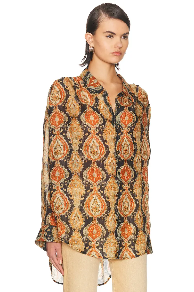 R13 Gathered Yoke Drop Neck Shirt | Thumbnail 2 R13 Gathered Yoke Drop Neck Shirt | Thumbnail 2