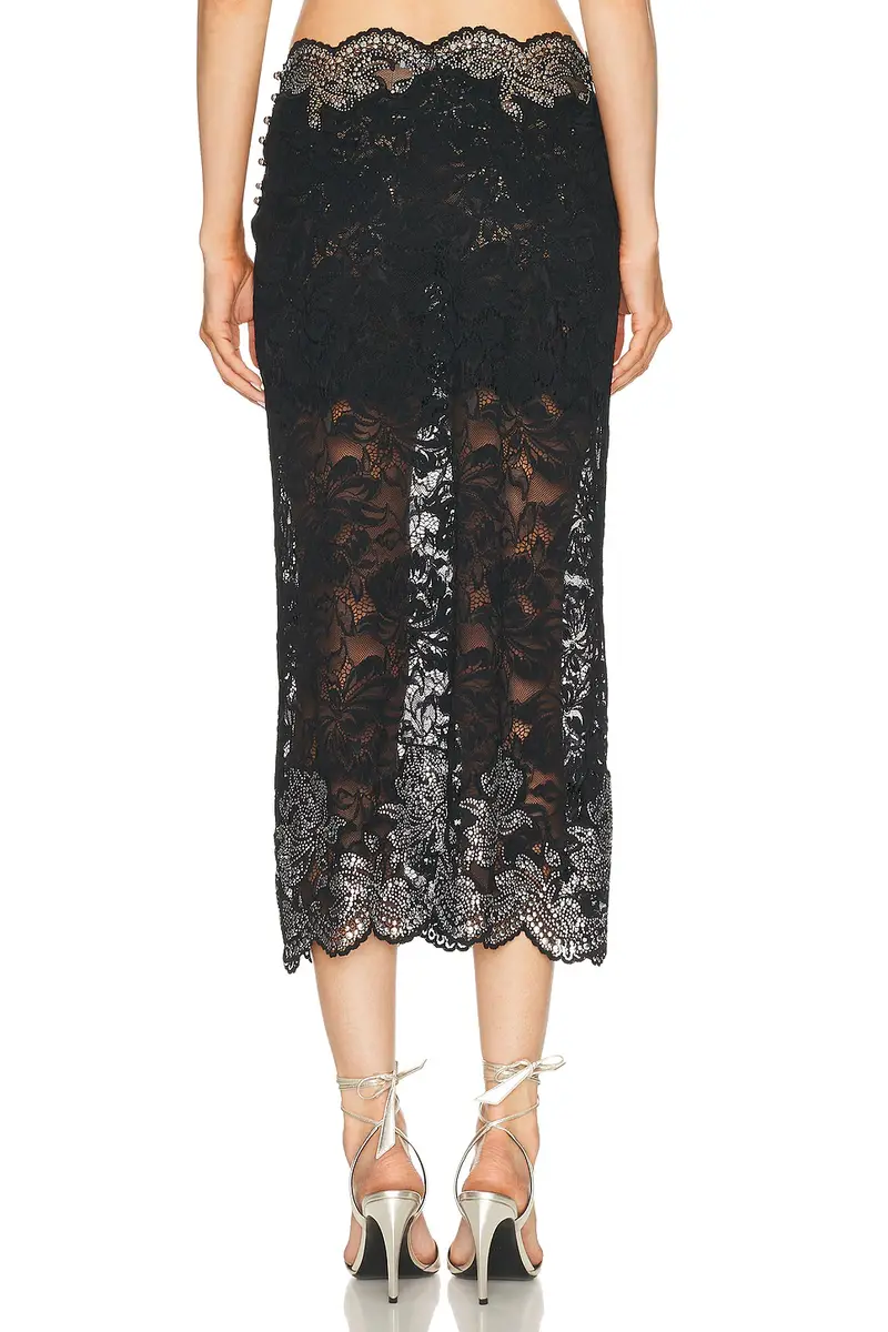 Rabanne Studded Lace Midi Skirt | Thumbnail 4 Rabanne Studded Lace Midi Skirt | Thumbnail 4