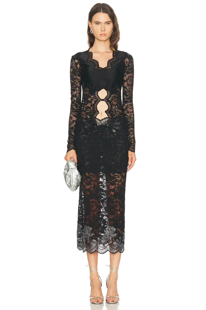 Rabanne Studded Lace Midi Skirt | Thumbnail 5 Rabanne Studded Lace Midi Skirt | Thumbnail 5