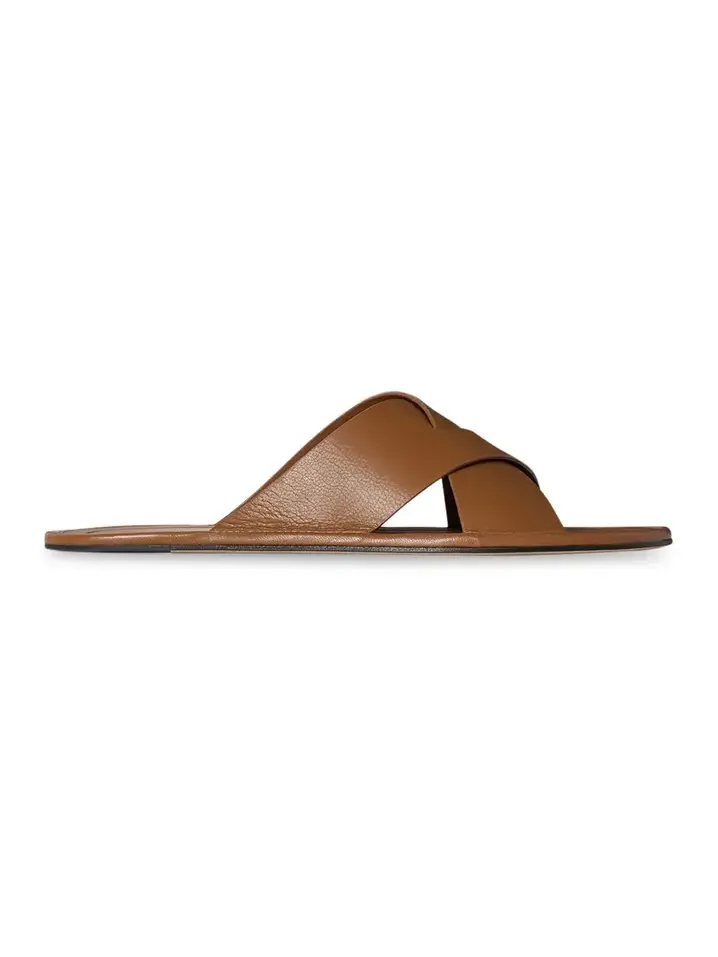 The Row Malick Cross Leather Sandals