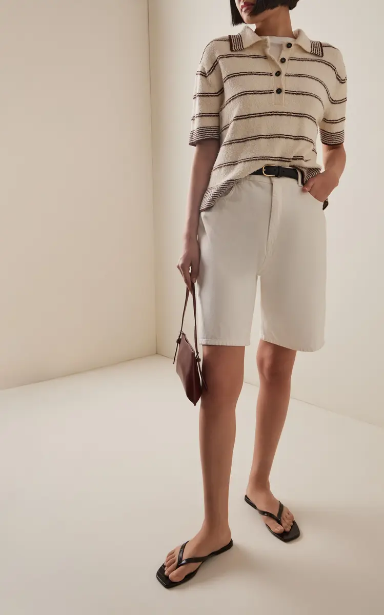RÓHE Striped Cotton-Blend Terry Cloth Polo Shirt | Thumbnail 2 RÓHE Striped Cotton-Blend Terry Cloth Polo Shirt | Thumbnail 2