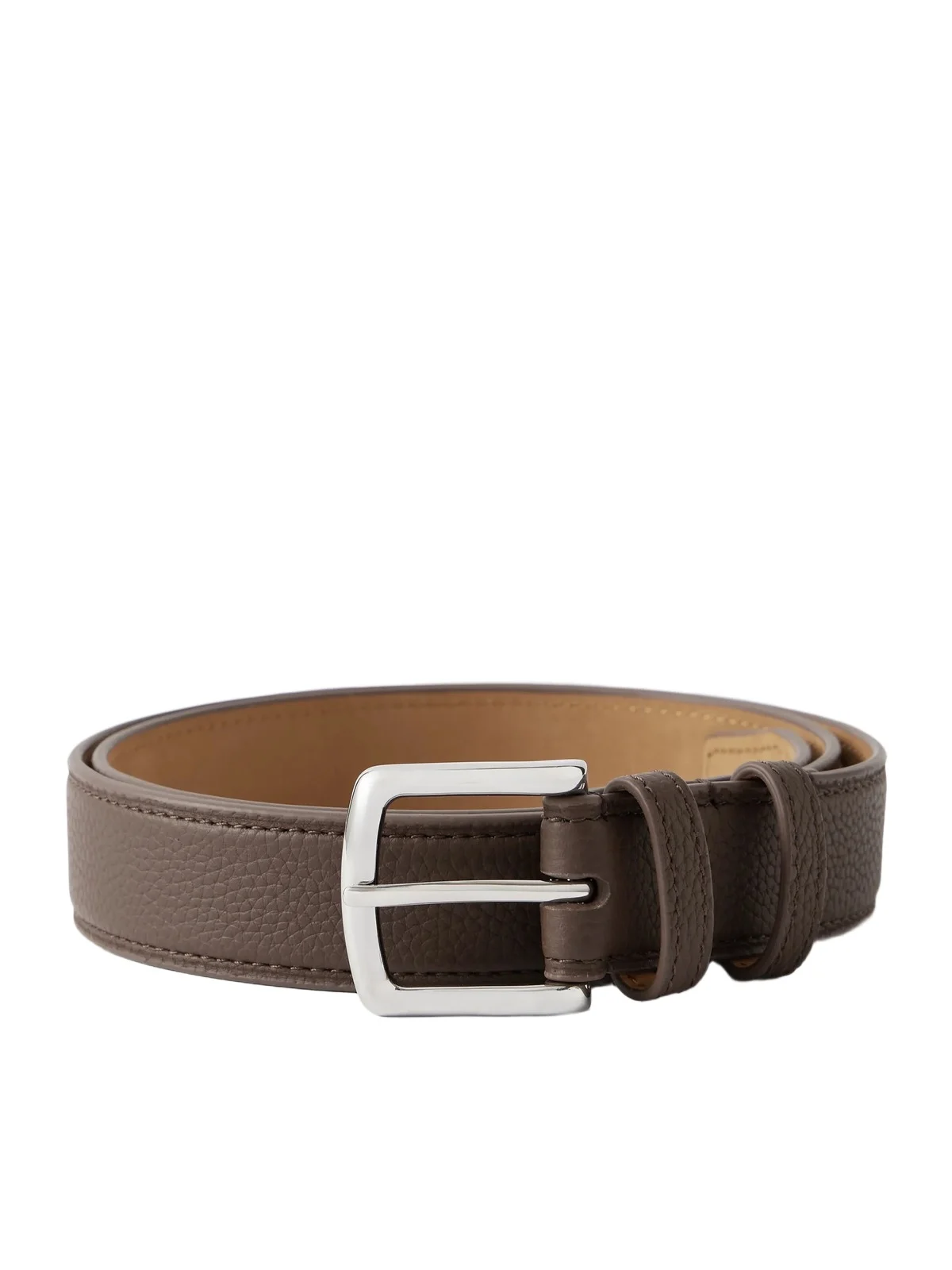 3cm Full-Grain Leather Belt - Men 3cm Full-Grain Leather Belt - Men