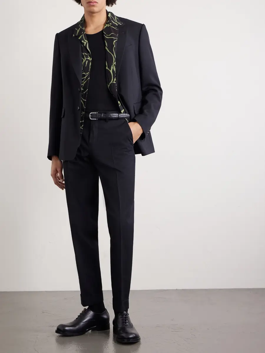 Dries Van Noten Straight-Leg Cotton and Wool-Blend Trousers - Men | Thumbnail 2 Dries Van Noten Straight-Leg Cotton and Wool-Blend Trousers - Men | Thumbnail 2