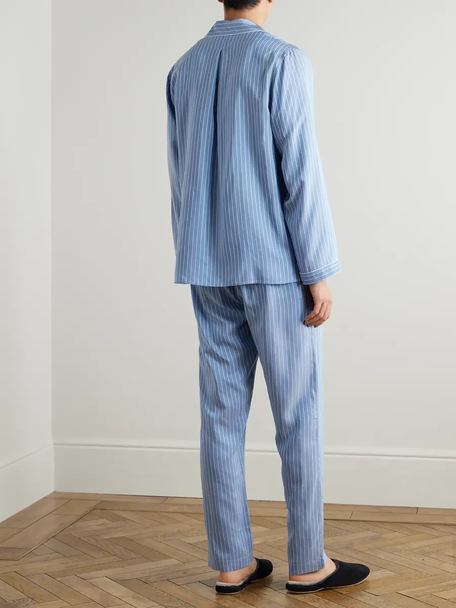 Zimmerli Camp-Collar Striped Woven Pyjama Set - Men | Thumbnail 3