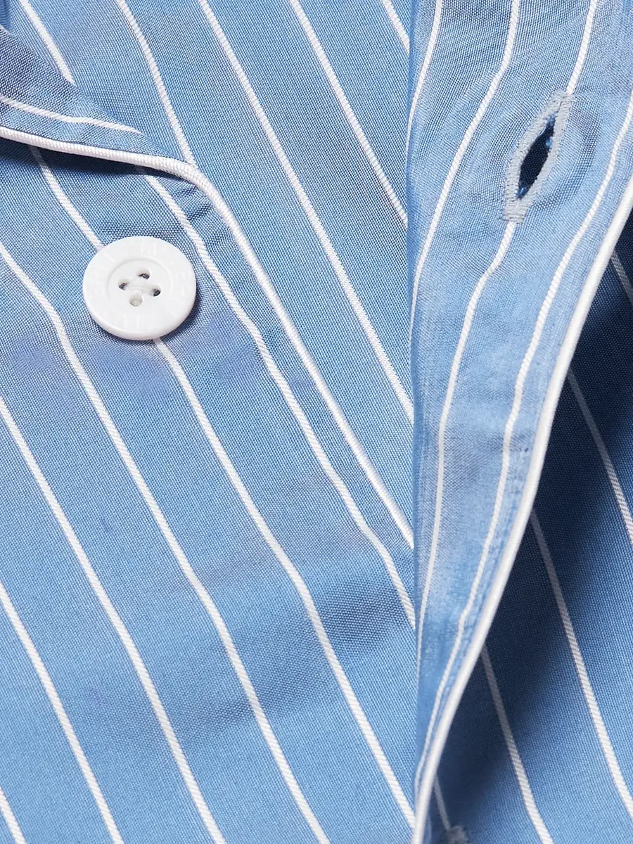 Zimmerli Camp-Collar Striped Woven Pyjama Set - Men | Thumbnail 4