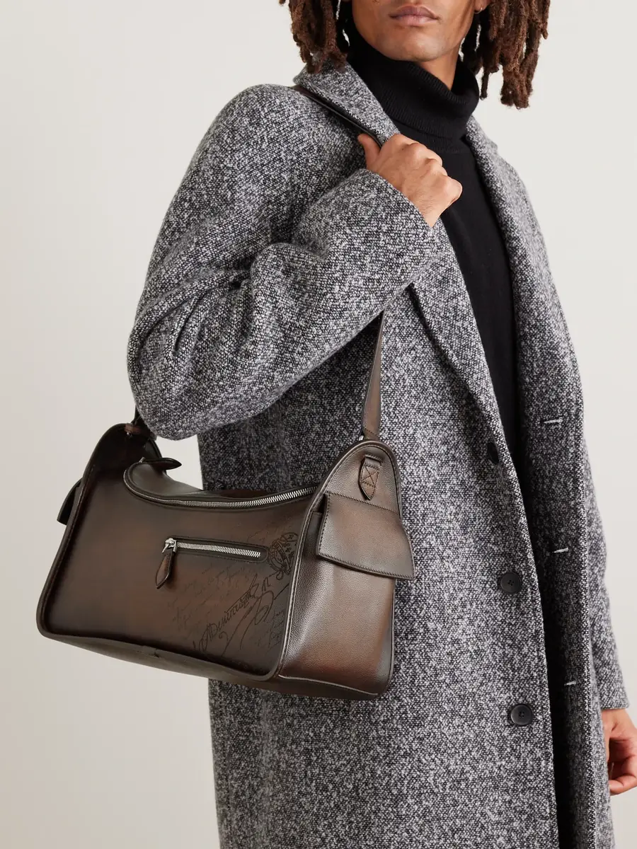 Berluti Périple Barrel Scritto Venezia Leather Softy Messenger Bag - Men | Thumbnail 2 Berluti Périple Barrel Scritto Venezia Leather Softy Messenger Bag - Men | Thumbnail 2