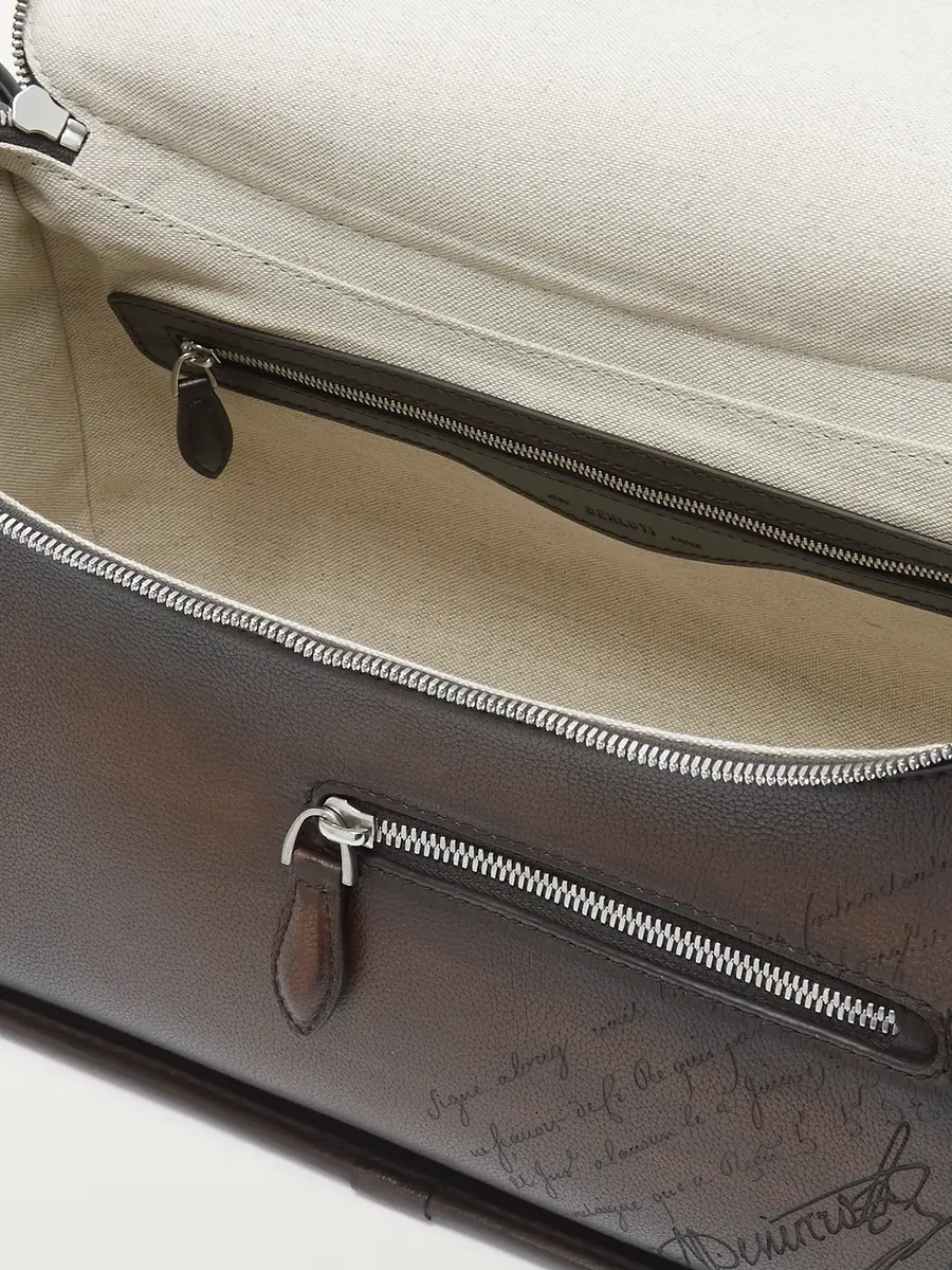 Berluti Périple Barrel Scritto Venezia Leather Softy Messenger Bag - Men | Thumbnail 5 Berluti Périple Barrel Scritto Venezia Leather Softy Messenger Bag - Men | Thumbnail 5