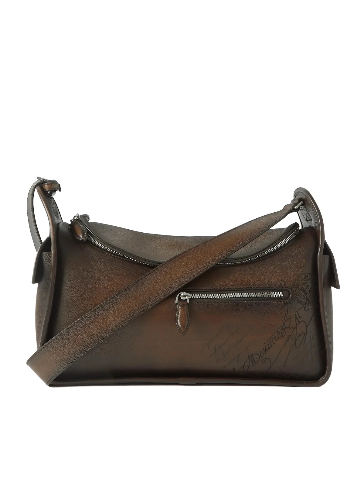 Périple Barrel Scritto Venezia Leather Softy Messenger Bag - Men Périple Barrel Scritto Venezia Leather Softy Messenger Bag - Men