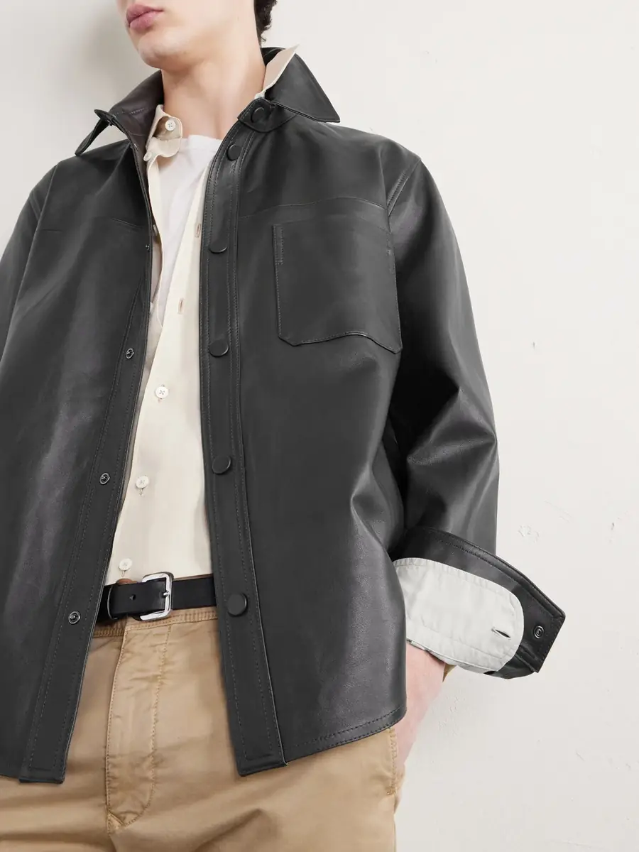 Slowear Leather Overshirt - Men | Thumbnail 5 Slowear Leather Overshirt - Men | Thumbnail 5