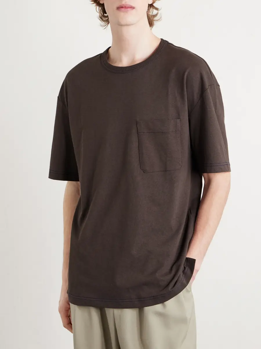 Lemaire Cotton and Linen-Blend Jersey T-Shirt - Men | Thumbnail 3