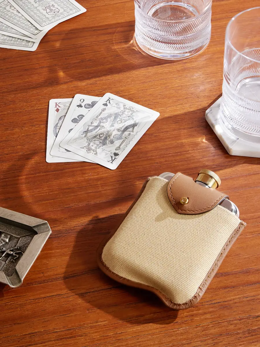 Ralph Lauren Home Garrett Silver- and Gold-Tone Flask with Leather and Canvas Case - Men | Thumbnail 2 Ralph Lauren Home Garrett Silver- and Gold-Tone Flask with Leather and Canvas Case - Men | Thumbnail 2