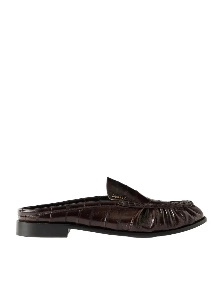 Saint Laurent Le Loafer Logo-Embellished Eel Mules - Men | Image 1 Saint Laurent Le Loafer Logo-Embellished Eel Mules - Men | Image 1