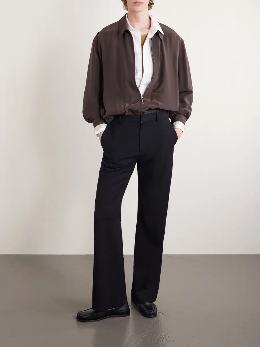 Saint Laurent Logo-Embroidered Cotton-Blend Poplin Shirt - Men | Thumbnail 2 Saint Laurent Logo-Embroidered Cotton-Blend Poplin Shirt - Men | Thumbnail 2