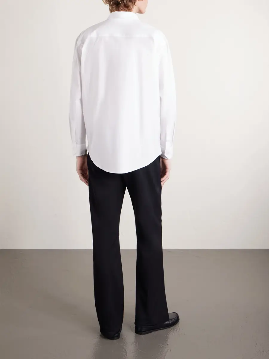 Saint Laurent Logo-Embroidered Cotton-Blend Poplin Shirt - Men | Thumbnail 4 Saint Laurent Logo-Embroidered Cotton-Blend Poplin Shirt - Men | Thumbnail 4