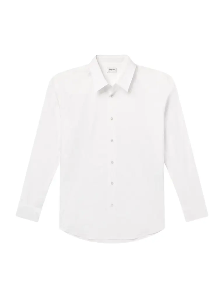 Logo-Embroidered Cotton-Blend Poplin Shirt - Men Logo-Embroidered Cotton-Blend Poplin Shirt - Men