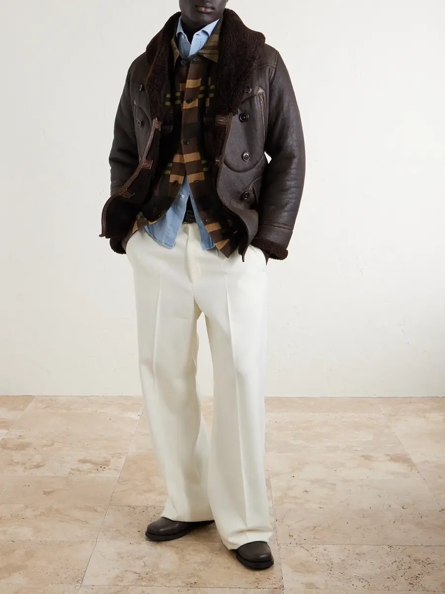 RRL Slim-Fit Double-Breasted Shearling Coat - Men | Thumbnail 2