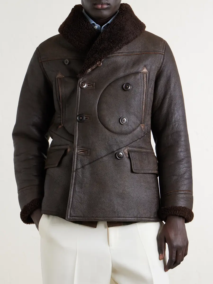 RRL Slim-Fit Double-Breasted Shearling Coat - Men | Thumbnail 3