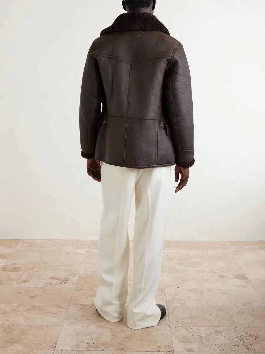 RRL Slim-Fit Double-Breasted Shearling Coat - Men | Thumbnail 4