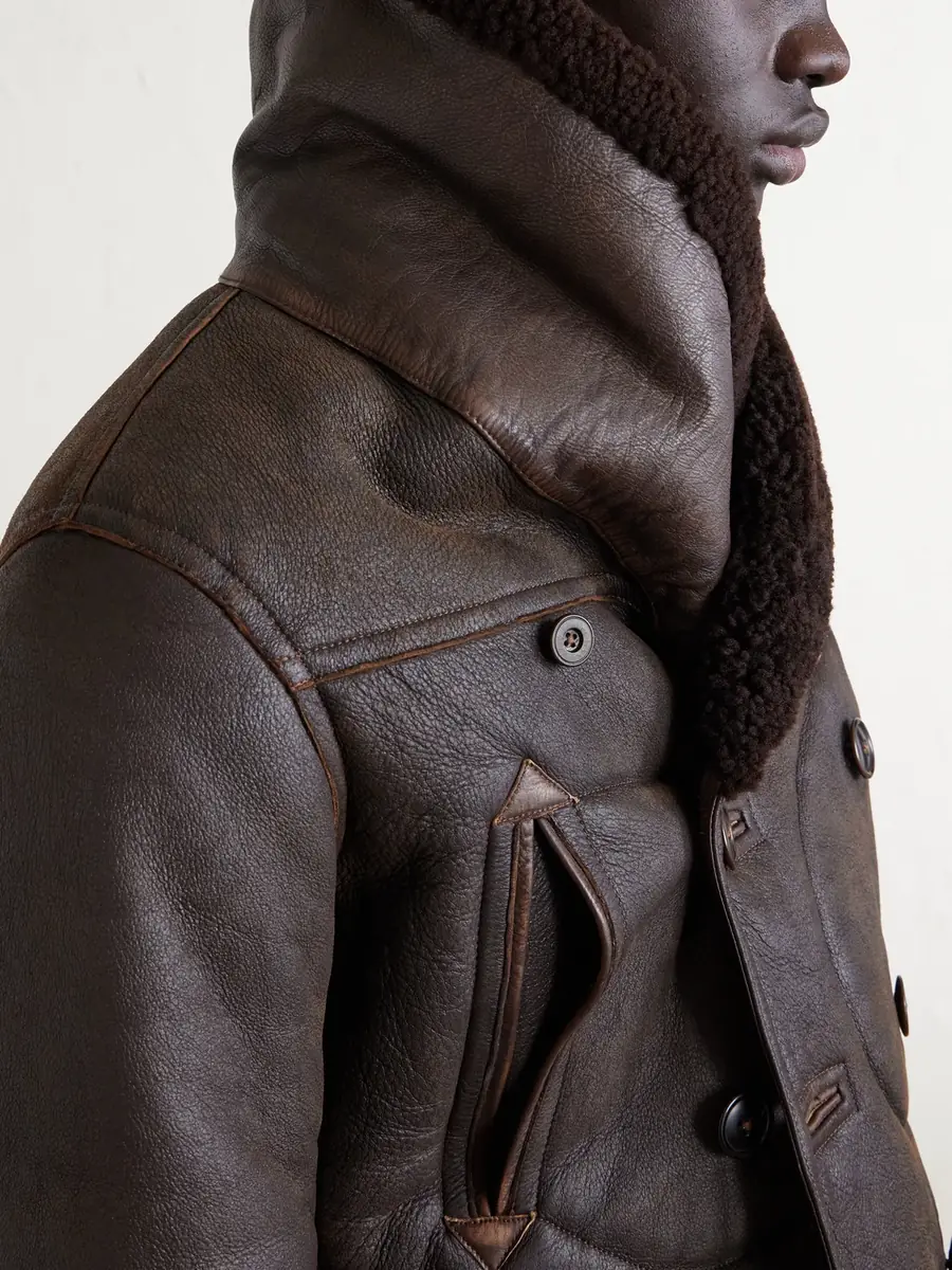 RRL Slim-Fit Double-Breasted Shearling Coat - Men | Thumbnail 5