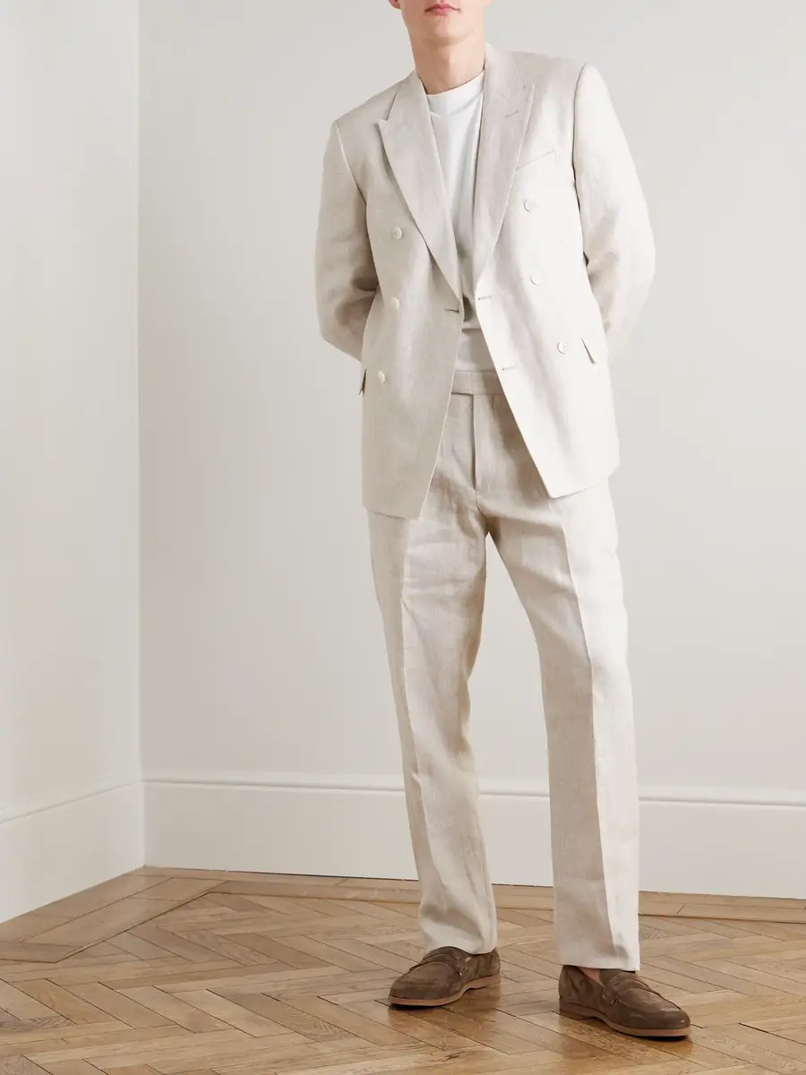 MR P. Double-Breasted Houndstooth Linen Suit Jacket - Men | Thumbnail 2 MR P. Double-Breasted Houndstooth Linen Suit Jacket - Men | Thumbnail 2