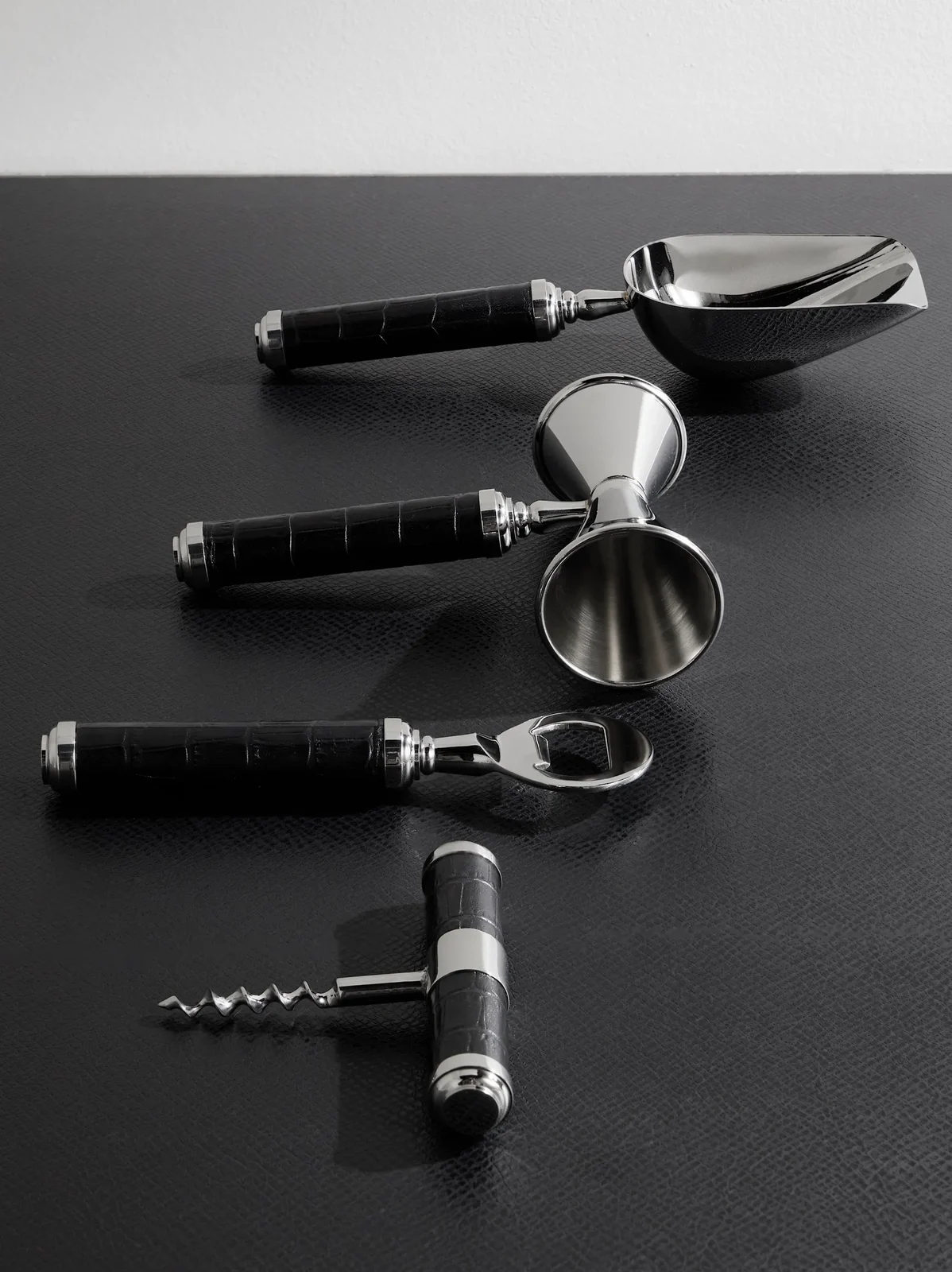 Ralph Lauren Home Wells Stainless Steel and Croc-Effect Leather Bar Tool Set - Men