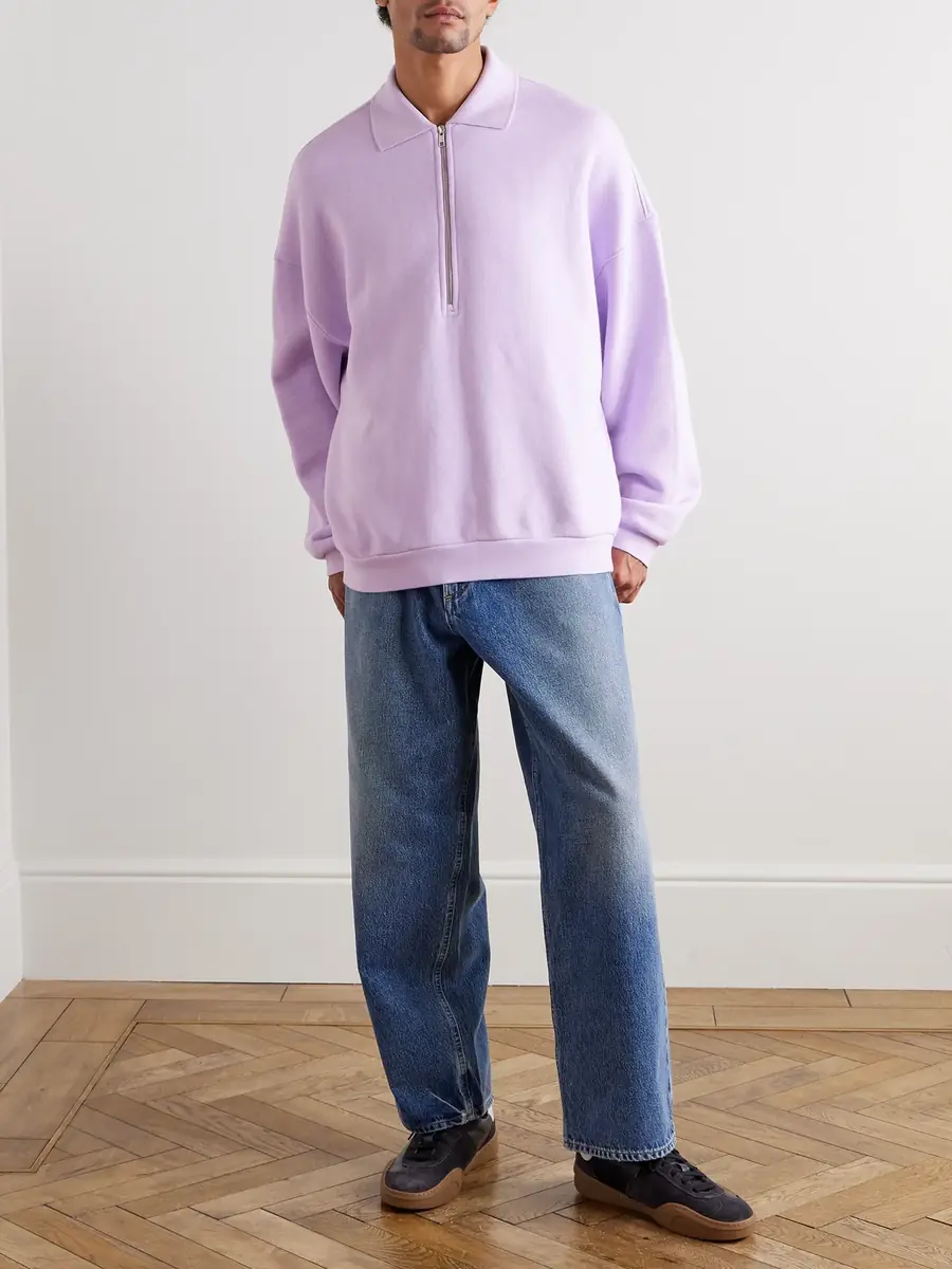 AGOLDE Pace Half-Zip Cotton-Jersey Sweatshirt - Men | Thumbnail 2 AGOLDE Pace Half-Zip Cotton-Jersey Sweatshirt - Men | Thumbnail 2