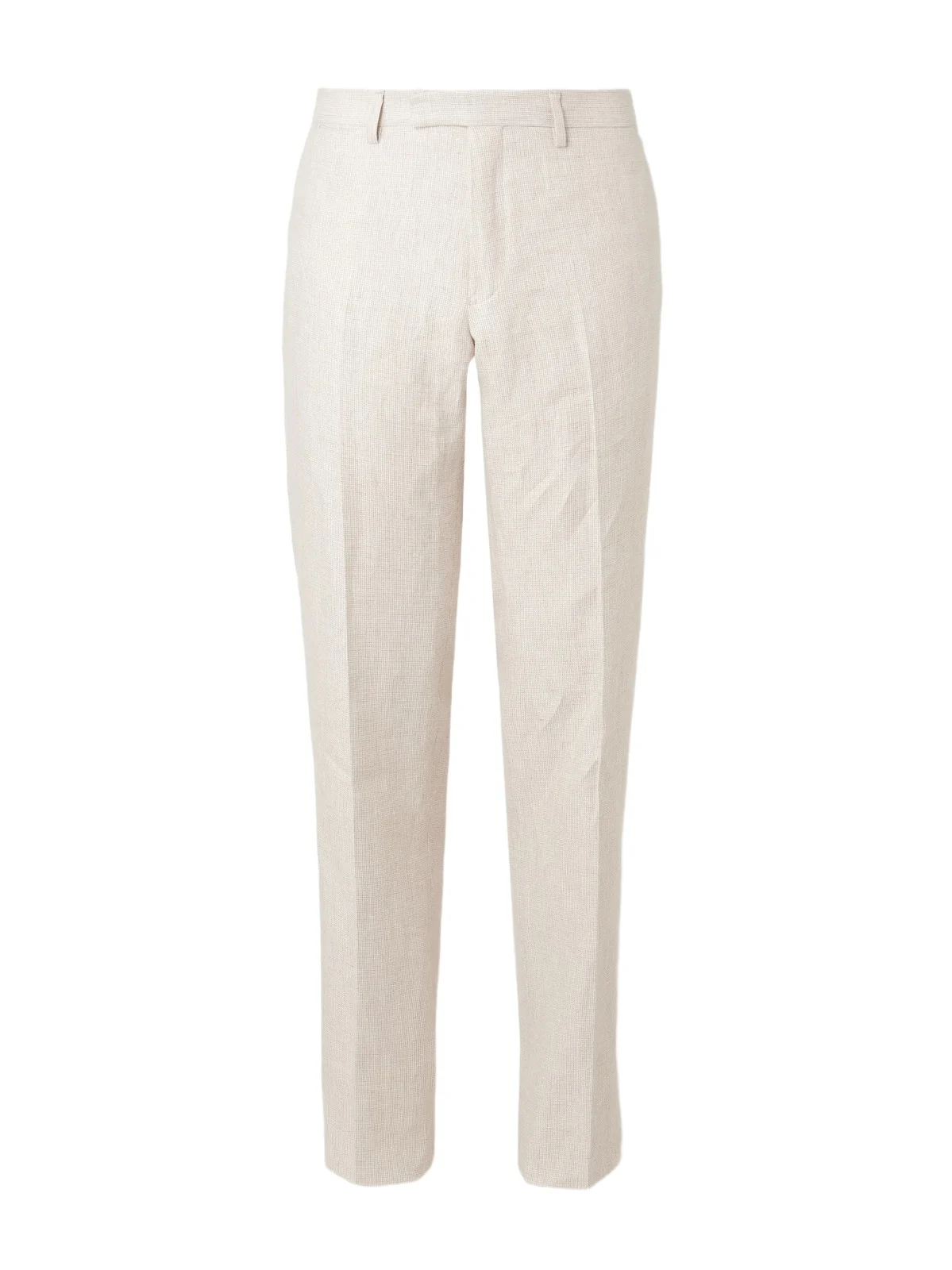 Straight-Leg Houndstooth Linen Trousers - Men Straight-Leg Houndstooth Linen Trousers - Men