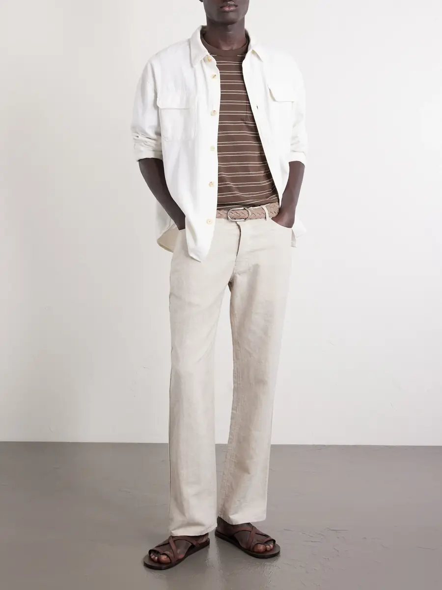 MR P. Edward Straight-Leg Linen and Cotton-Blend Trousers - Men | Thumbnail 2