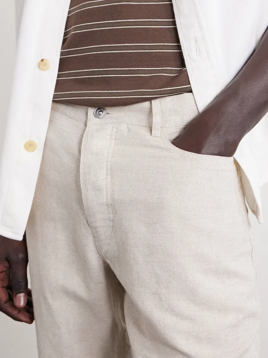 MR P. Edward Straight-Leg Linen and Cotton-Blend Trousers - Men | Thumbnail 5